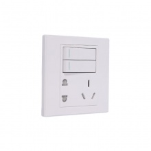 公牛(BULL)10A/250V 二三極+二位雙控開關(guān)插座 白 G06E424